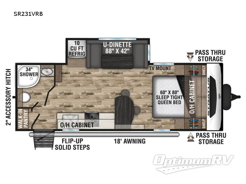 2022 Venture Stratus Ultra-Lite SR231VRB RV Floorplan Photo