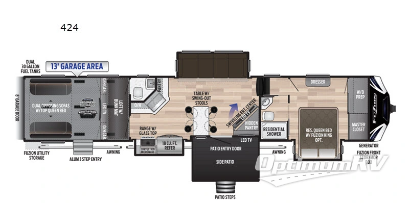 2020 Keystone Fuzion 424 RV Floorplan Photo