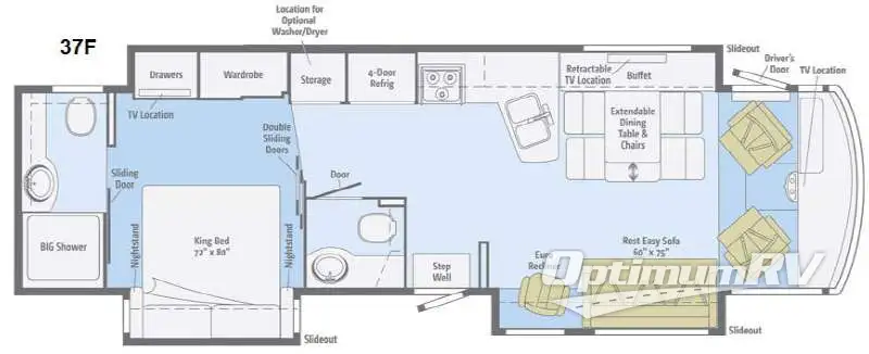 2014 Itasca Suncruiser 37F RV Floorplan Photo