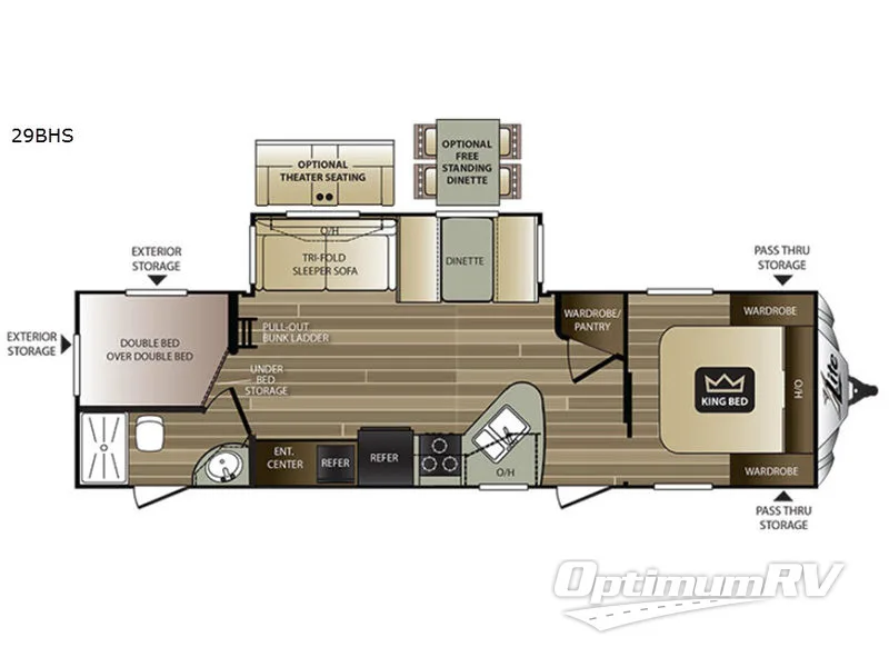 2018 Keystone Cougar X-Lite M-29 BHS RV Floorplan Photo