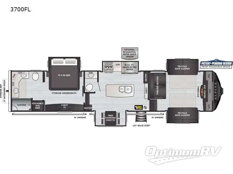 2021 Keystone alpine 3700FL RV Floorplan Photo