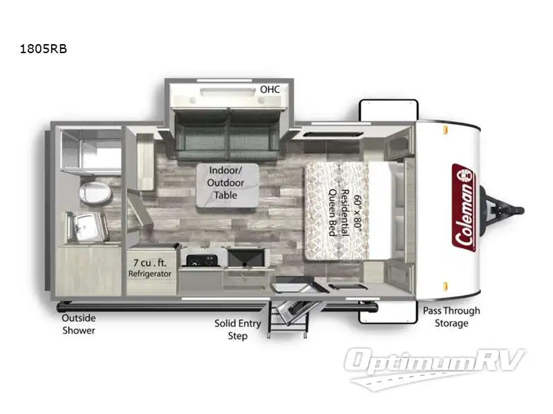 2023 Dutchmen Coleman Light 1805RB RV Floorplan Photo