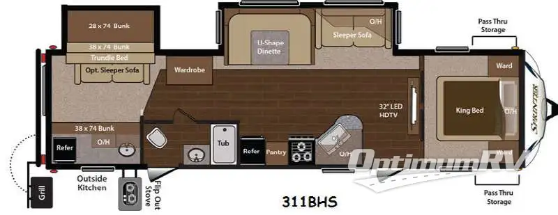 2015 Keystone Sprinter 311BHS RV Floorplan Photo