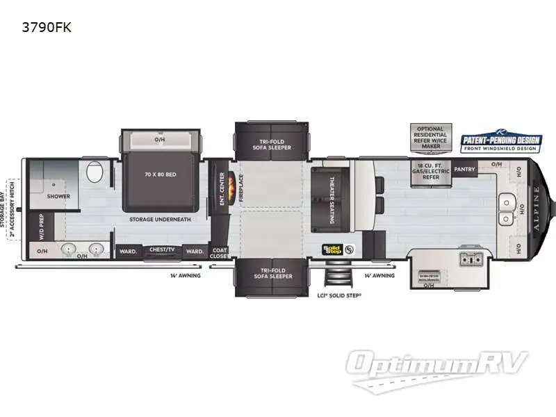 2021 Keystone alpine 3790FK RV Floorplan Photo