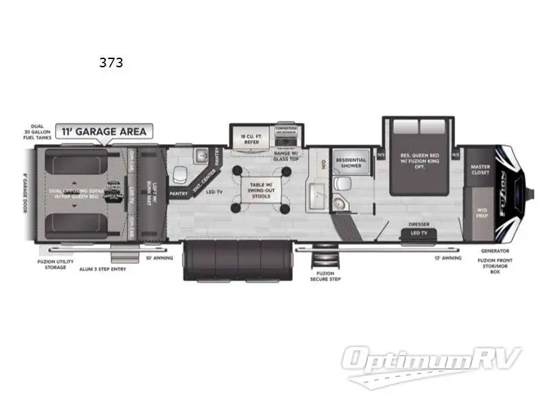 2021 Keystone Fuzion 373 RV Floorplan Photo