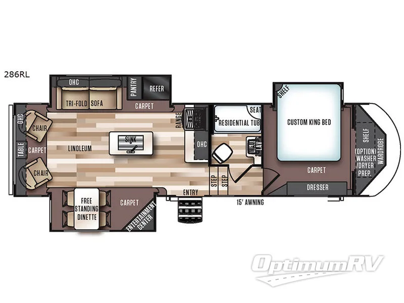 2017 Forest River Wildwood Heritage Glen 286RL RV Floorplan Photo