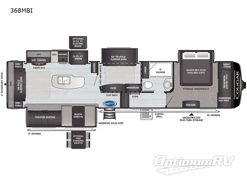 2021 Keystone Cougar 368MBI RV Floorplan Photo