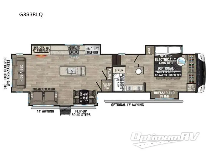 2023 KZ Durango Gold G383RLQ RV Floorplan Photo