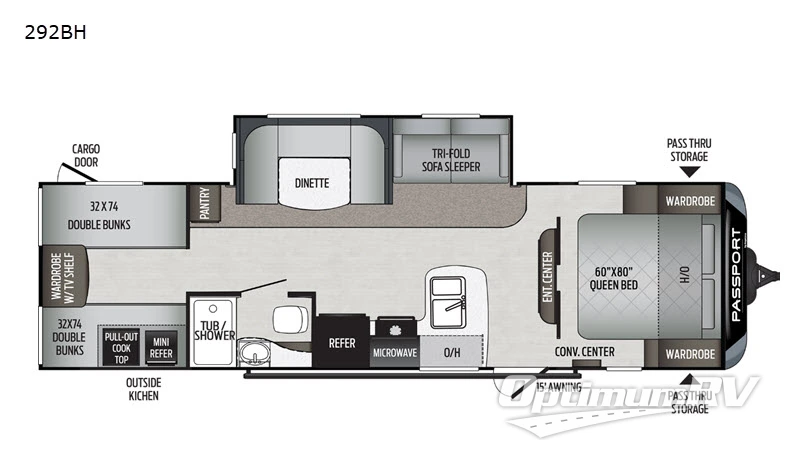 2020 Keystone Passport 292BH SL Series RV Floorplan Photo