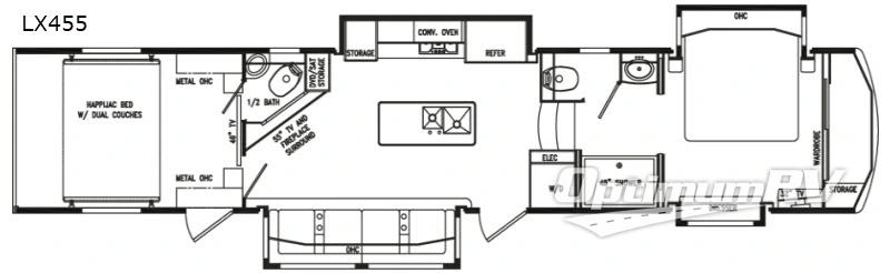 2020 DRV Luxury Suites FullHouse LX455 RV Floorplan Photo