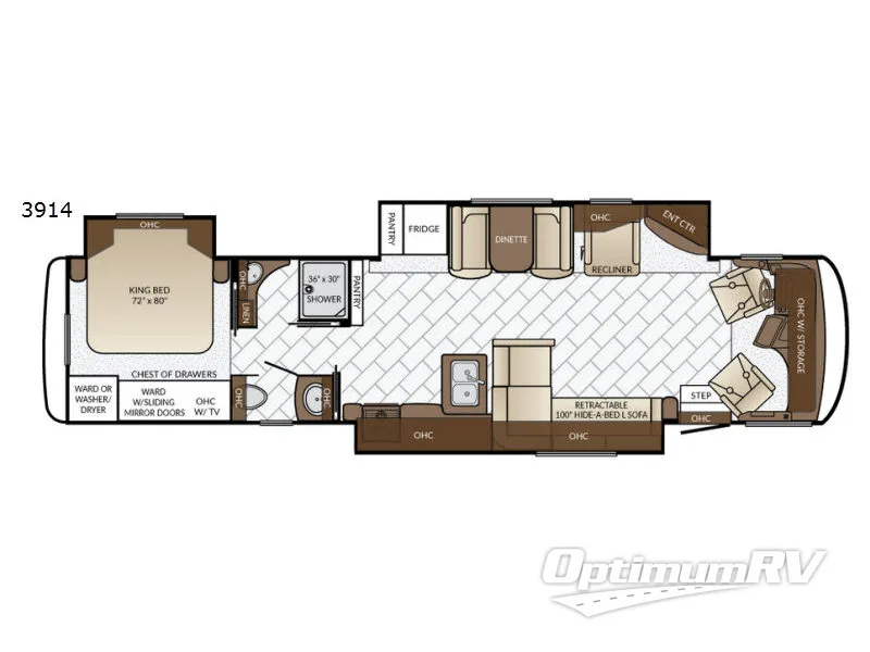 2017 Newmar Canyon Star 3914 RV Floorplan Photo