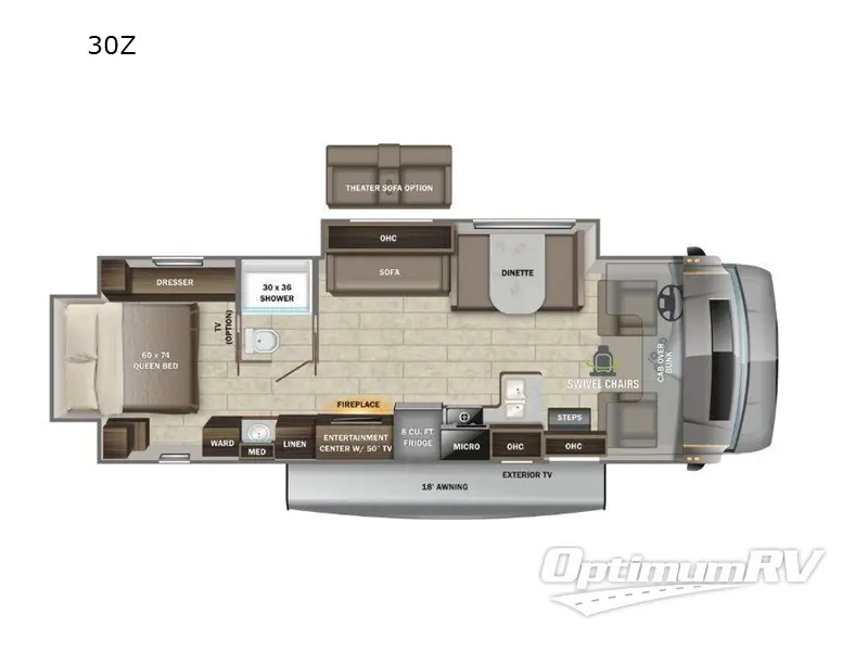 2022 Entegra Odyssey 30Z RV Floorplan Photo