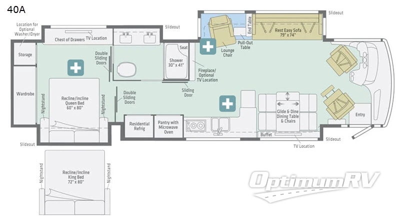 2018 Winnebago Horizon 40A RV Floorplan Photo