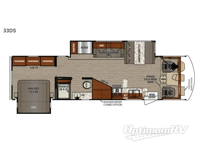 2019 Forest River FR3 33DS RV Floorplan Photo