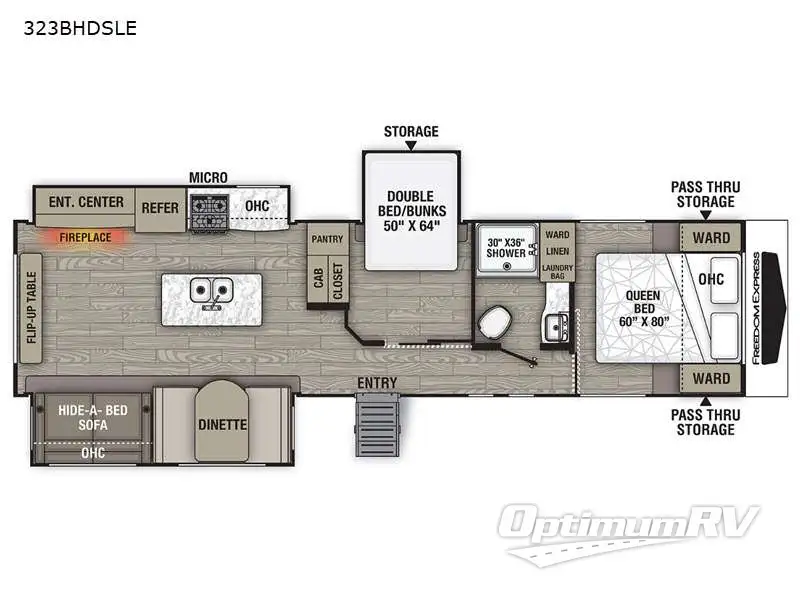 2021 Coachmen Freedom Express Liberty Edition 323BHDSLE Floorplan Photo