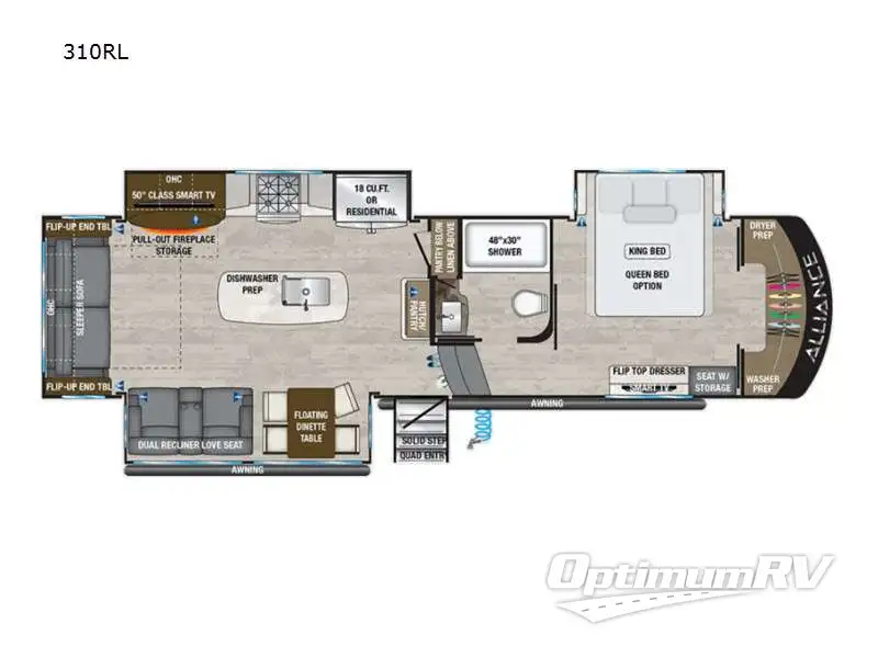 2021 Alliance Paradigm 310RL RV Floorplan Photo