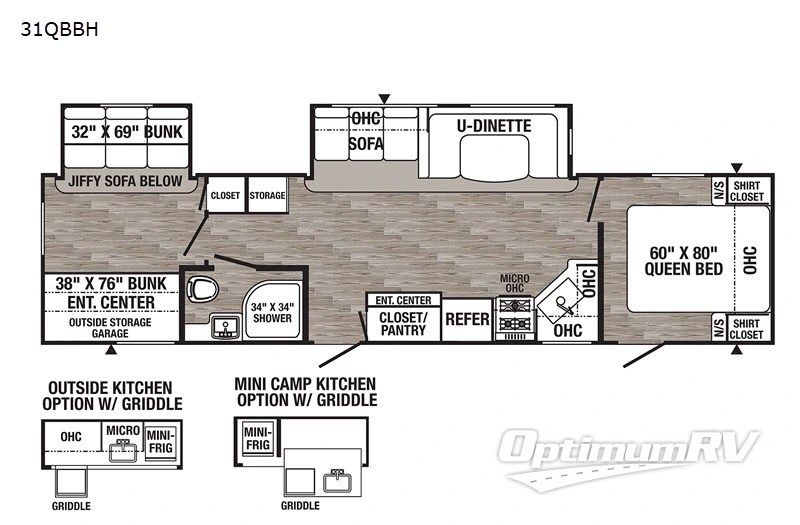 2020 Palomino Puma 31QBBH RV Floorplan Photo