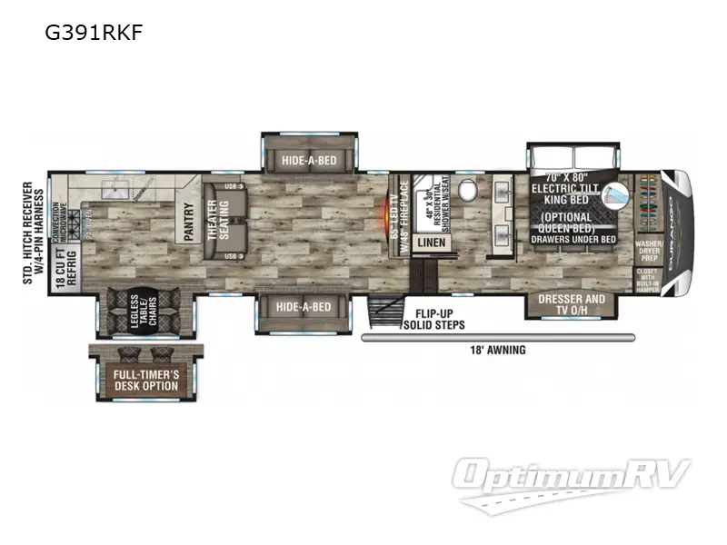 2022 KZ Durango Gold G391RKF RV Floorplan Photo