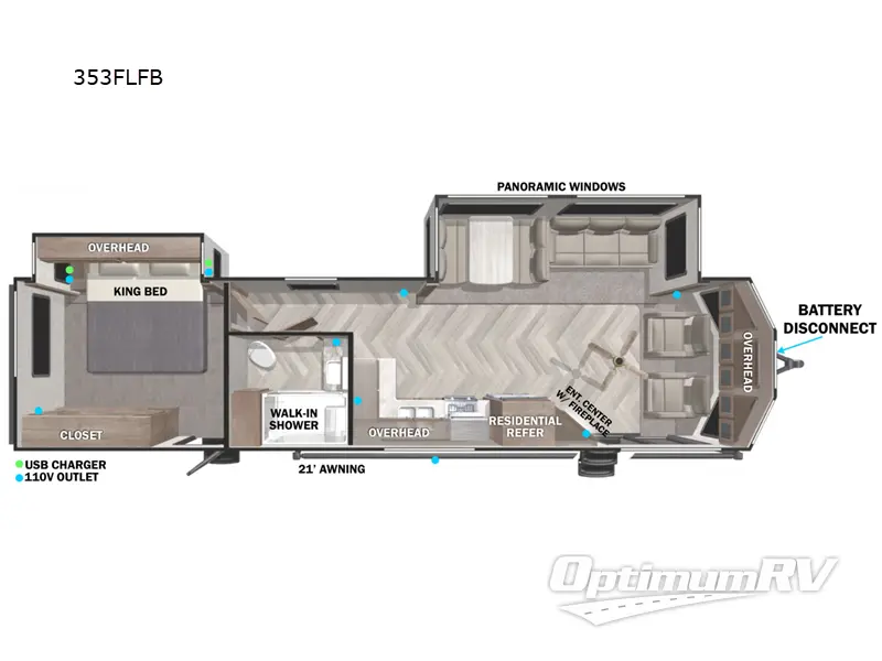 2022 Forest River Wildwood Lodge 353FLFB RV Floorplan Photo