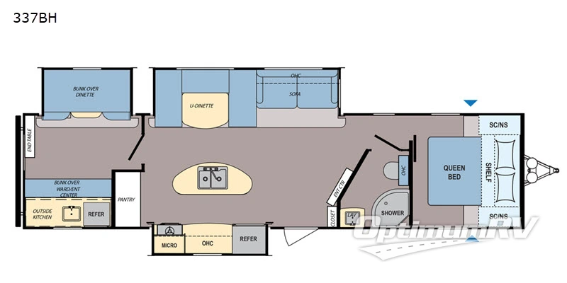 2019 Dutchmen Coleman Lantern Series 337BH RV Floorplan Photo