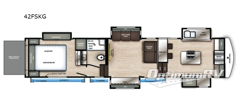 2021 Forest River RiverStone 42FSKG RV Floorplan Photo