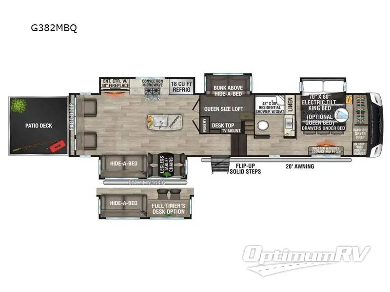 2023 KZ Durango M-382MBQ RV Floorplan Photo