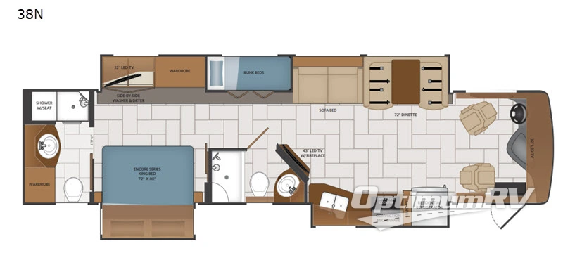 2019 Fleetwood Discovery 38N RV Floorplan Photo