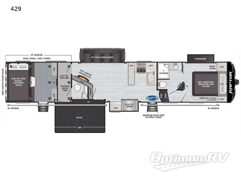 2021 Keystone Raptor 429 RV Floorplan Photo