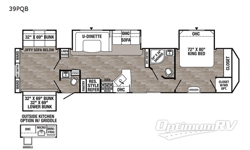 2020 Palomino Puma Destination 39PQB RV Floorplan Photo