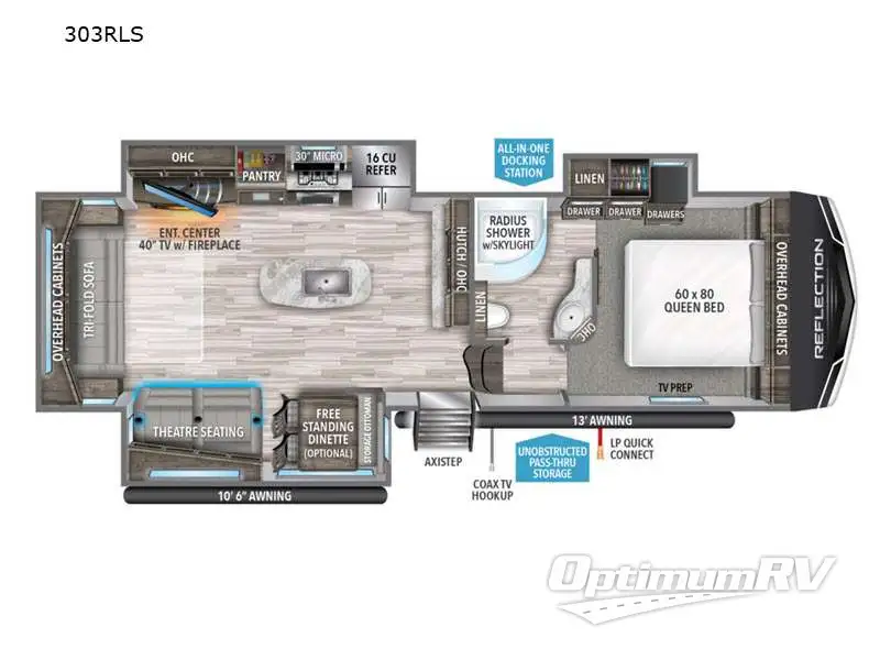 2022 Grand Design Reflection 303RLS RV Floorplan Photo