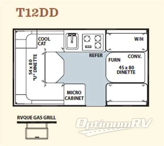 2012 Forest River Flagstaff Hard Side T12DD RV Floorplan Photo