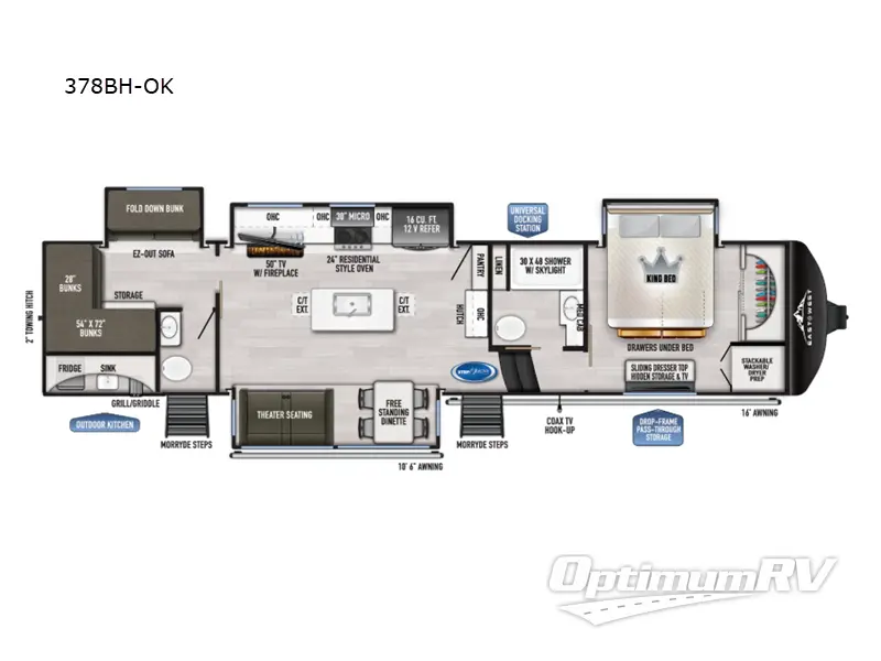 2025 East To West Ahara 378BH-OK RV Floorplan Photo