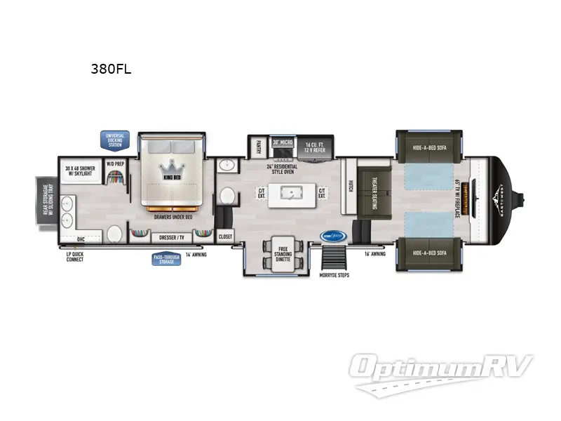 2025 East To West Ahara 380FL RV Floorplan Photo