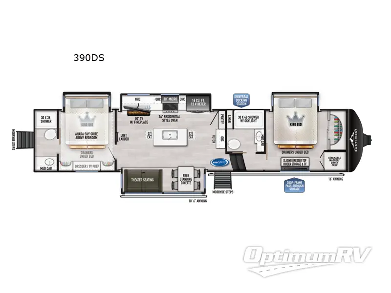 2025 East To West Ahara 390DS RV Floorplan Photo