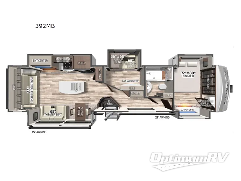 2022 Palomino River Ranch 392MB Floorplan Photo