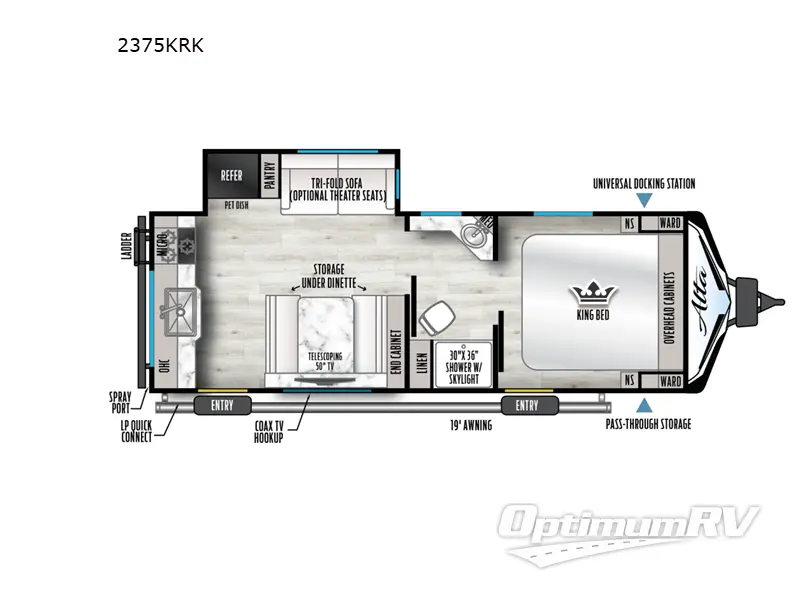 2025 East To West Alta 2375KRK RV Floorplan Photo