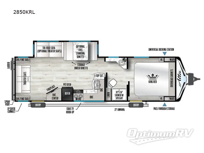 2025 East To West Alta 2850KRL RV Floorplan Photo