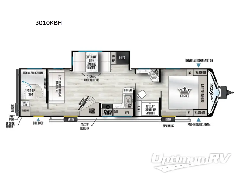 2025 East To West Alta 3010KBH RV Floorplan Photo