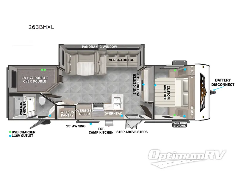 2023 Forest River Wildwood X-Lite 263BHXL RV Floorplan Photo