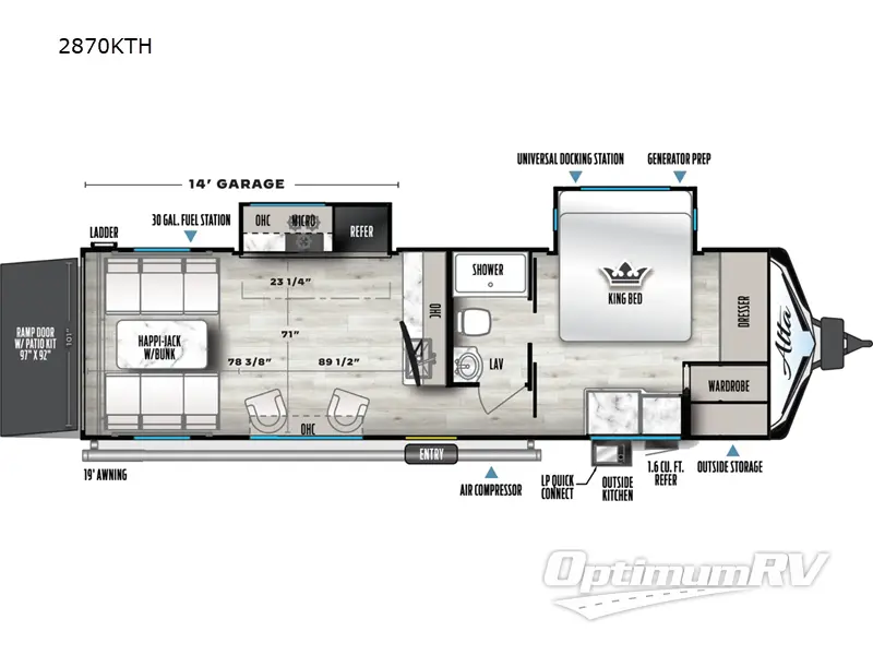 2025 East To West Alta 2870KTH RV Floorplan Photo