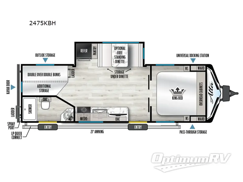 2025 East To West Alta 2475KBH RV Floorplan Photo