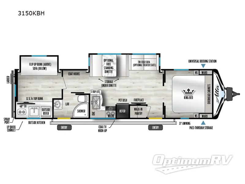 2025 East To West Alta 3150KBH RV Floorplan Photo