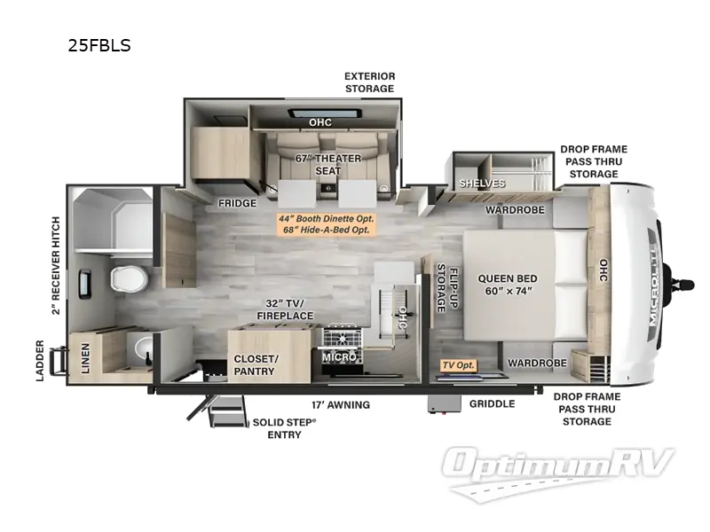 2025 Forest River Flagstaff Micro Lite 25FBLS RV Floorplan Photo