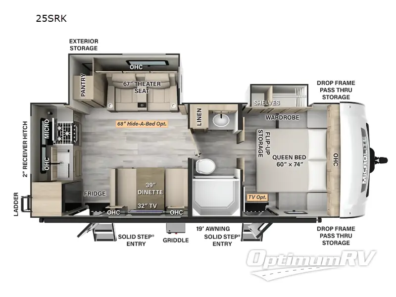 2025 Forest River Flagstaff Micro Lite 25SRK RV Floorplan Photo