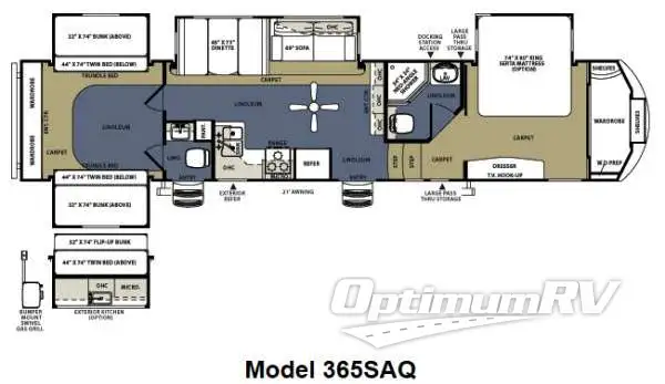 2012 Forest River Sandpiper 365SAQ RV Floorplan Photo