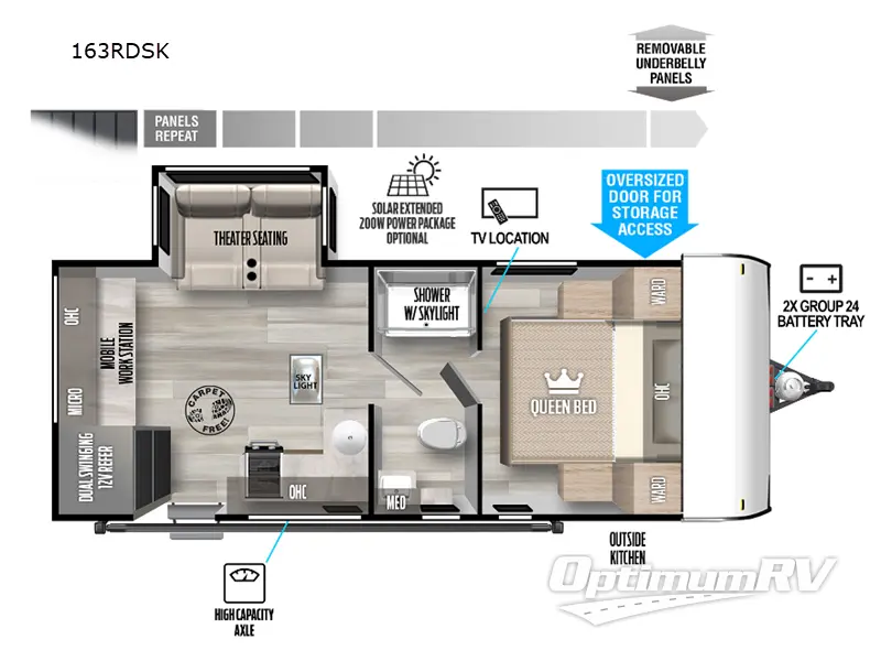 2024 Forest River Wildwood FSX 163RDSK RV Floorplan Photo