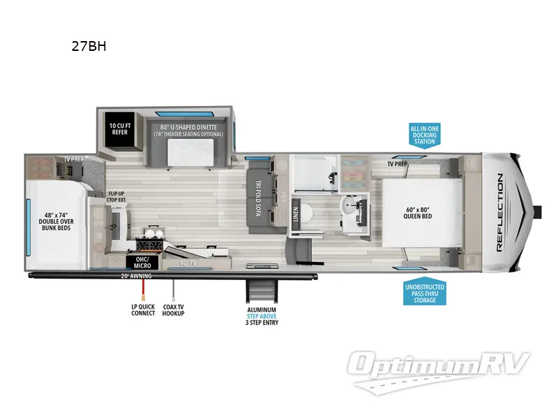 2025 Grand Design Reflection 100 Series 27BH RV Floorplan Photo