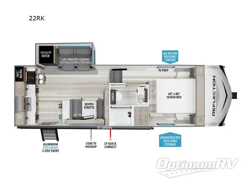 2025 Grand Design Reflection 100 Series 22RK RV Floorplan Photo