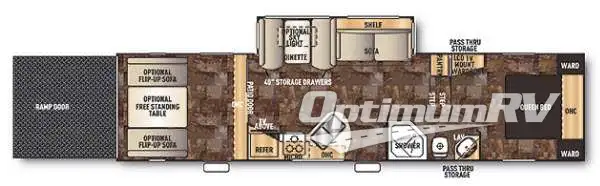 2014 Forest River Cherokee Wolf Pack Sport 315WP RV Floorplan Photo