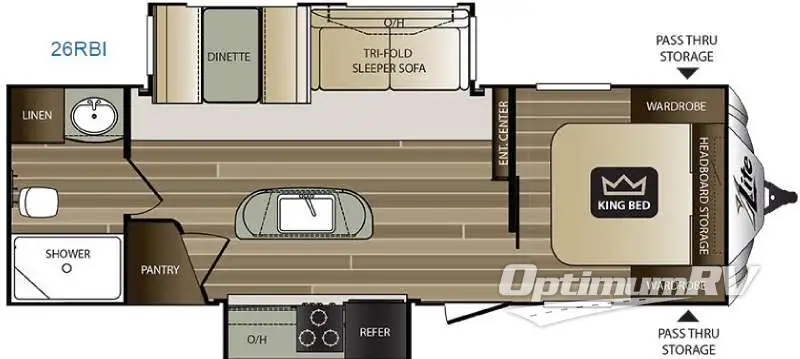 2016 Keystone Cougar X-Lite 26RBI RV Floorplan Photo